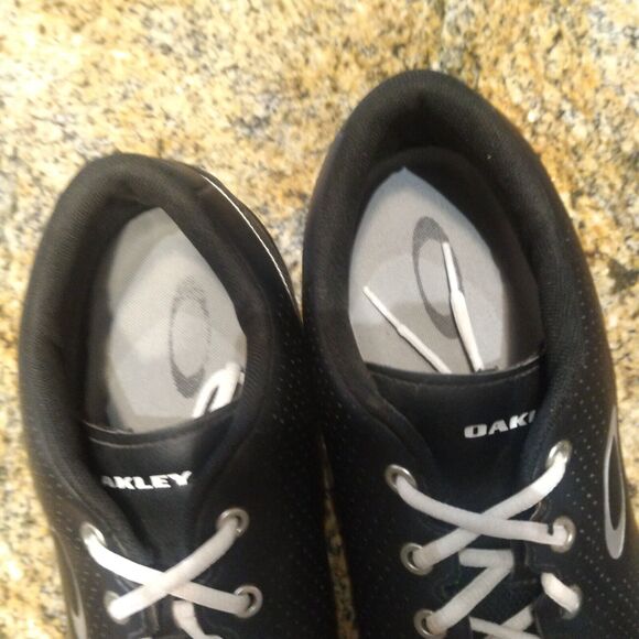 Oakley Men's Ripcord Golf Shoes Ortholite Soft Spike Black/White Leather Sz 11.5 - Picture 10 of 12